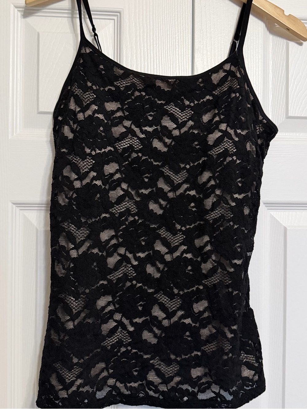 Express Black Lace Camisole with Nude Lining